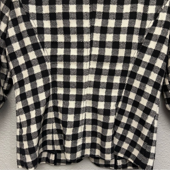 Anthropologie Burlapp Size 4 Wool Blend Black and cream checkered jacket - Picture 15 of 16